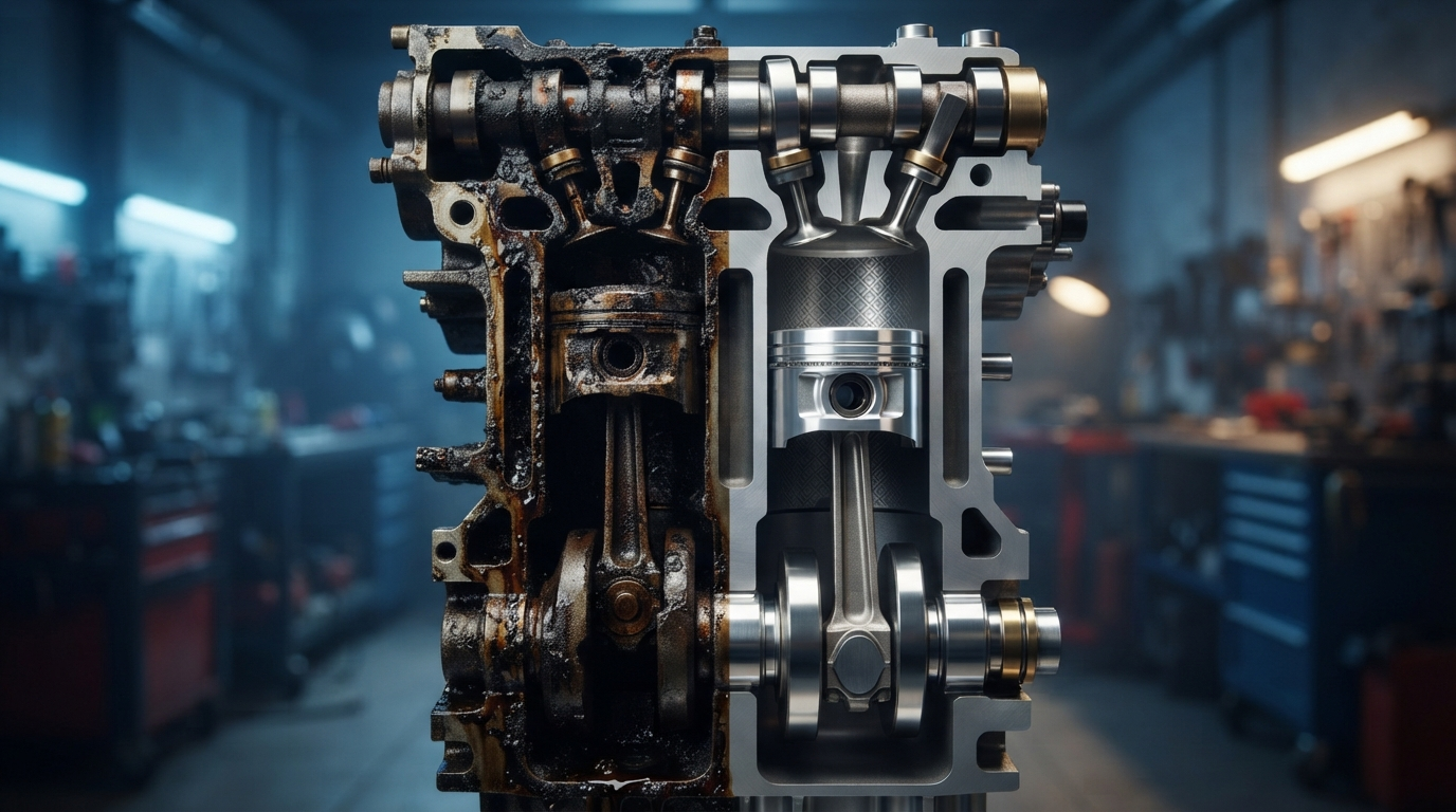 شستشوی تخصصی موتور (Engine Flush) و پاکسازی رسوبات روغن با مکملهای اصلی در فروشگاه اکتانشاپ